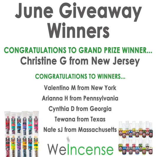 Congrats to June's Giveaway Winners!