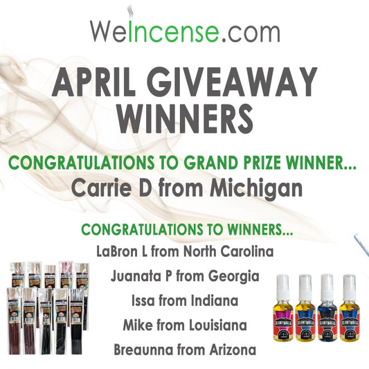 Congrats to April's Giveaway Winners!