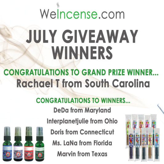 Congrats to July's Giveaway Winners!