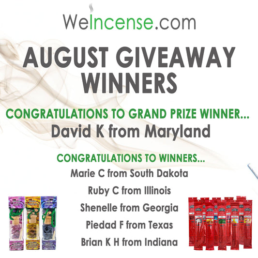 Congrats to August's Giveaway Winners!