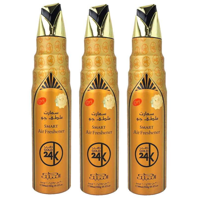 24K Gold Scent Dry Aerosol Air Freshener Spray, 300ml, by Nabeel
