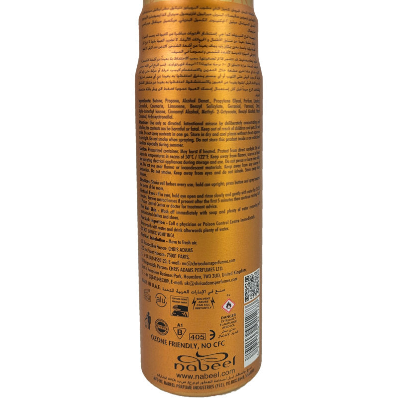 24K Gold Scent Dry Aerosol Air Freshener Spray, 300ml, by Nabeel
