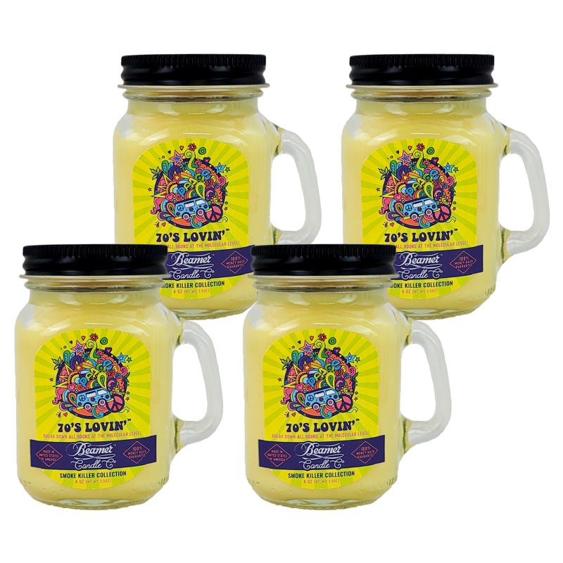 MINI 3" 70's Lovin' Jar Candle, 4oz Odor & Smoke Killer, by Beamer Candle Co