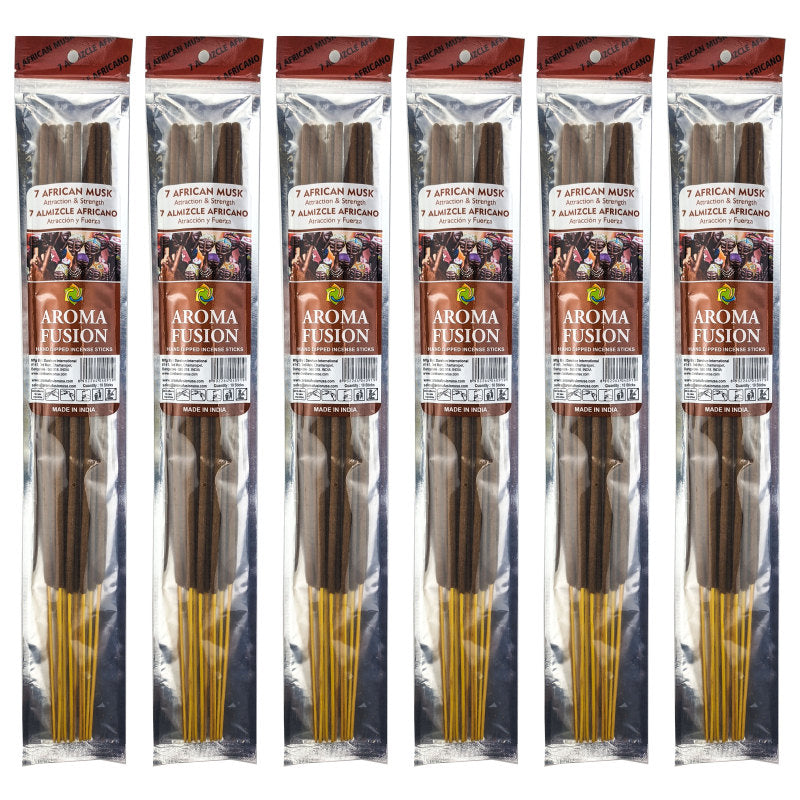 7 African Musk Scent Aroma Fusion 19" Jumbo Incense, 10-Stick Pack