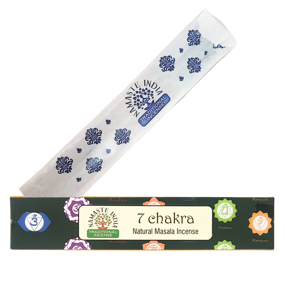7 Chakra 15g 8" Incense Pack, by Namaste India