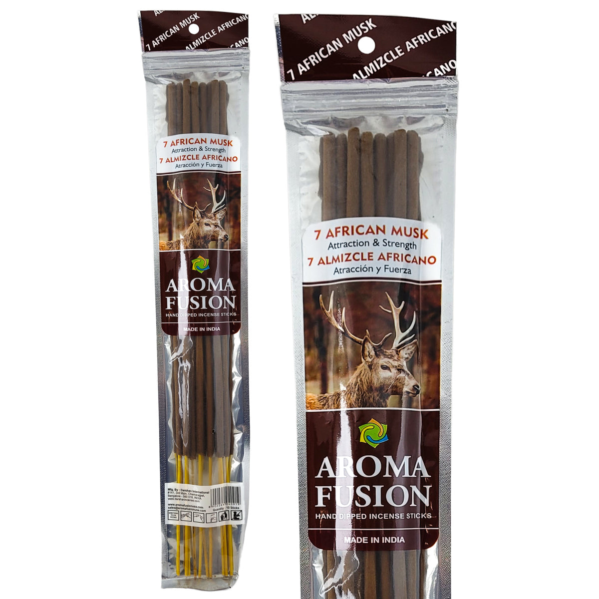 7 African Musk Scent Aroma Fusion 19" Jumbo Incense, 10-Stick Pack