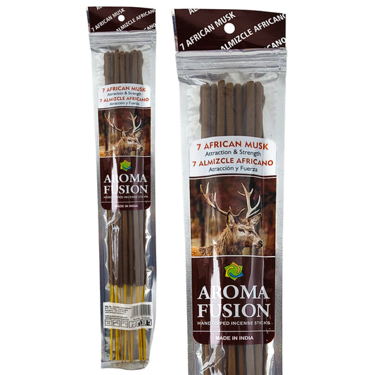 7 African Musk Scent Aroma Fusion 19" Jumbo Incense, 10-Stick Pack