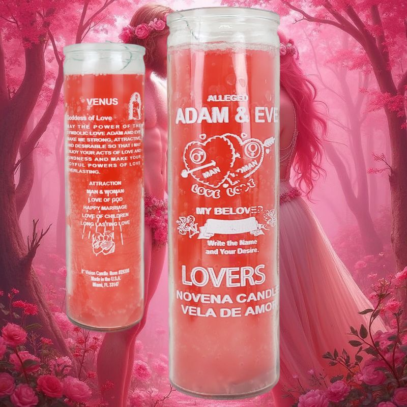 7 Day Candle, Adam & Eve (Pink)