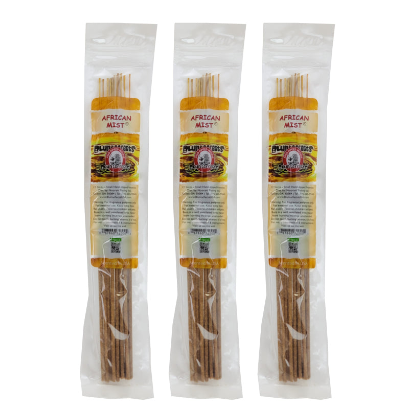 10.5" BluntEffects Incense Fragrance Wands, 12-Pack African Mist Scent