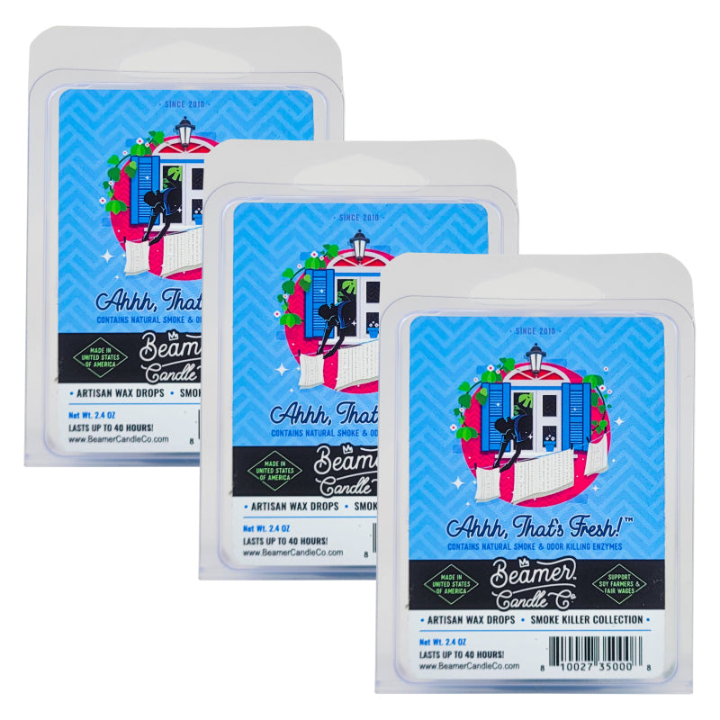 Ahhh, That's Fresh! Scent, Wax Drop Melts Odor & Smoke Killer, by Beamer Candle Co