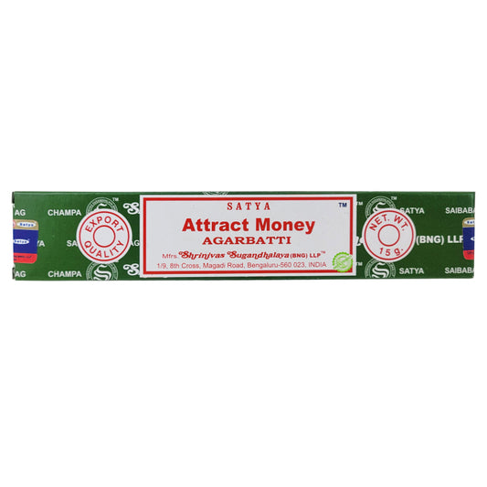 Attract Money Scent Incense Sticks by Satya BNG, 15g Packs