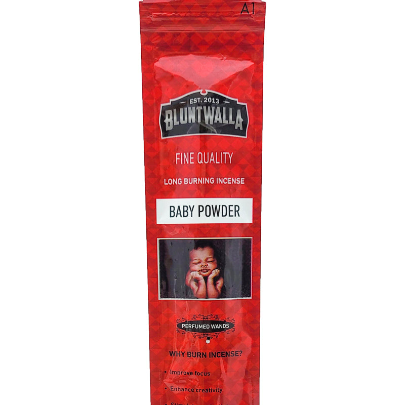 10-Pack + Incense Holder Set: Baby Powder 11" Bluntwalla Incense