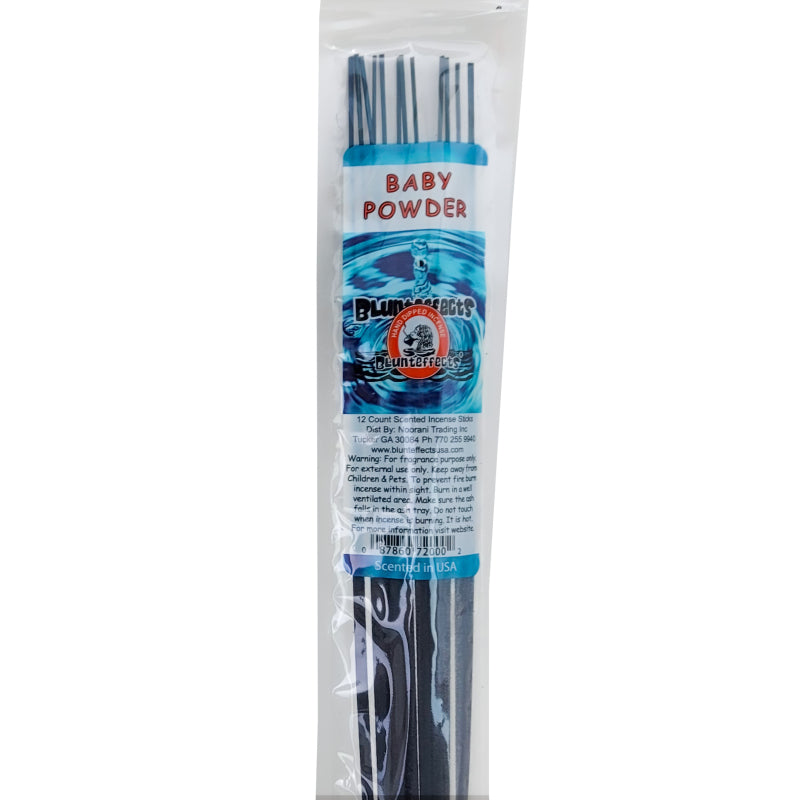 10.5" BluntEffects Incense Fragrance Wands, 12-Pack Baby Powder Scent
