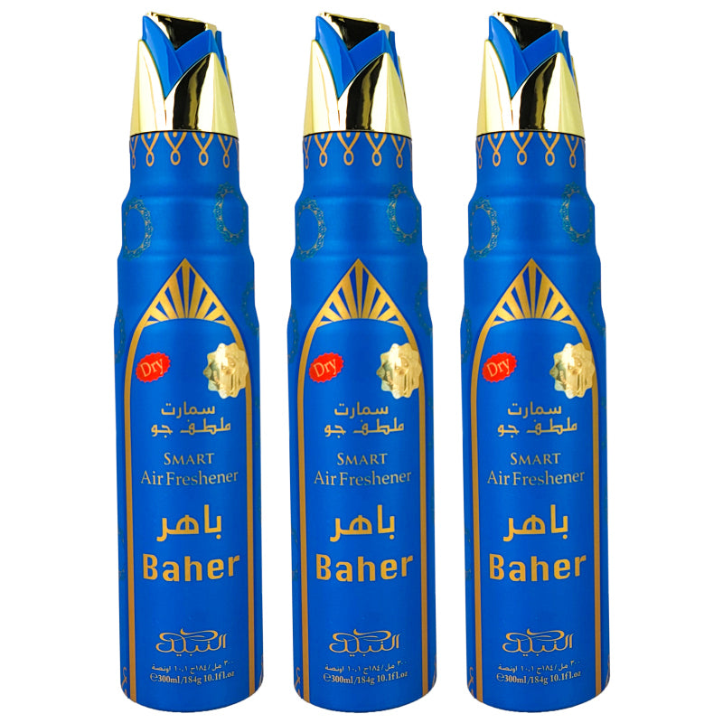Baher Scent Dry Aerosol Air Freshener Spray, 300ml, by Nabeel
