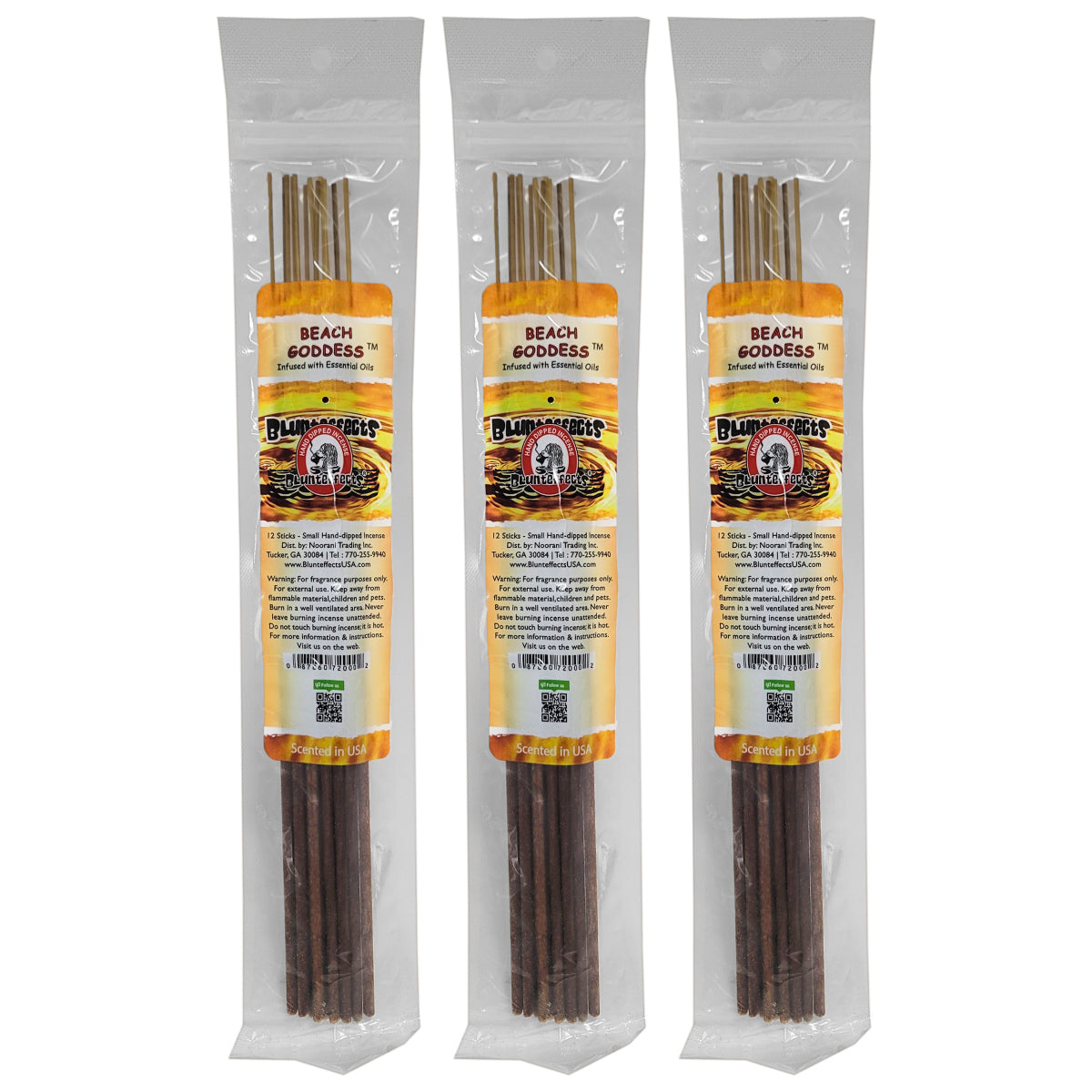 10.5" BluntEffects Incense Fragrance Wands, 12-Pack Beach Goddess