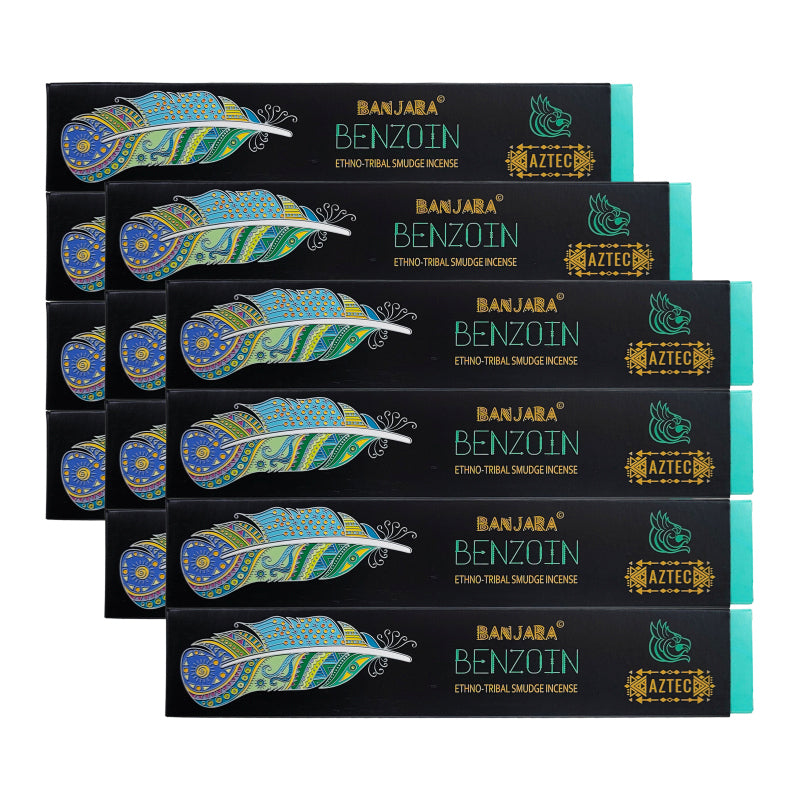 Benzoin 9" Ethno-Tribal Smudge Incense 15g Pack, by Banjara