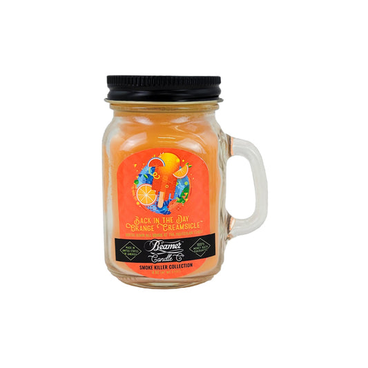 MINI 3" Back In The Day Orange Creamsicle Jar Candle, 4oz Odor & Smoke Killer, by Beamer Candle Co