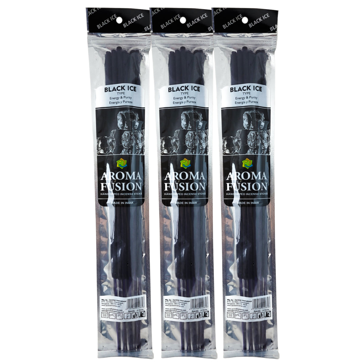Black Ice TYPE Scent Aroma Fusion 19" Jumbo Incense, 10-Stick Pack