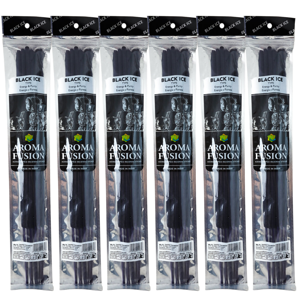 Black Ice TYPE Scent Aroma Fusion 19" Jumbo Incense, 10-Stick Pack