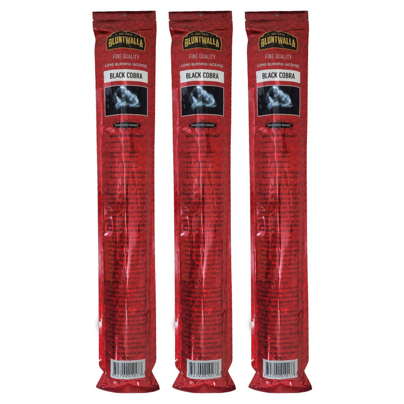 19" Jumbo Bluntwalla Black Cobra Scent Incense Pack