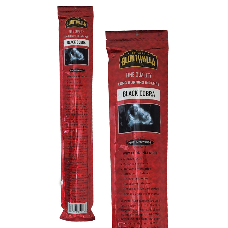 19" Jumbo Bluntwalla Black Cobra Scent Incense Pack