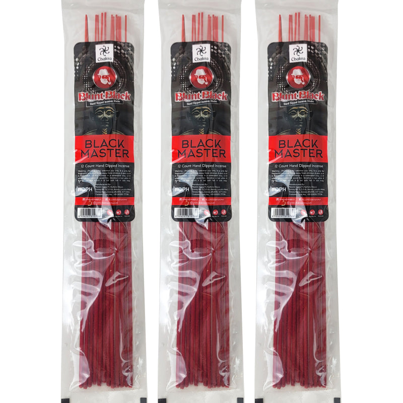 Black Master Scent 10.5" Blunt Black Incense, 12-Stick Pack