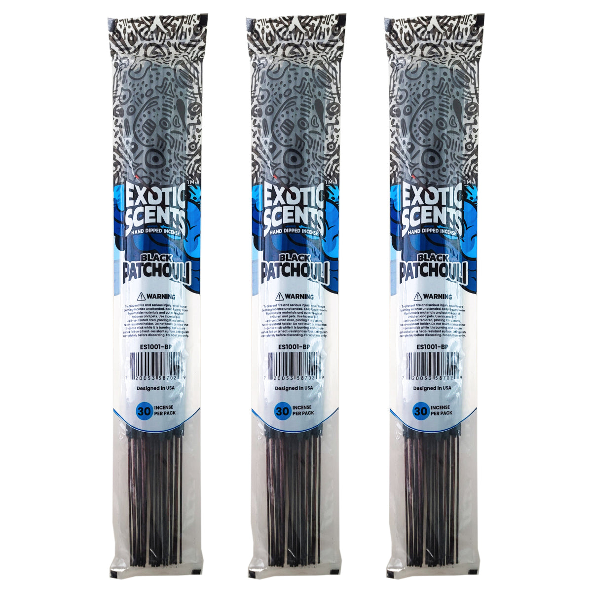 Black Patchouli Scent 19" Exotic Scents Jumbo Incense