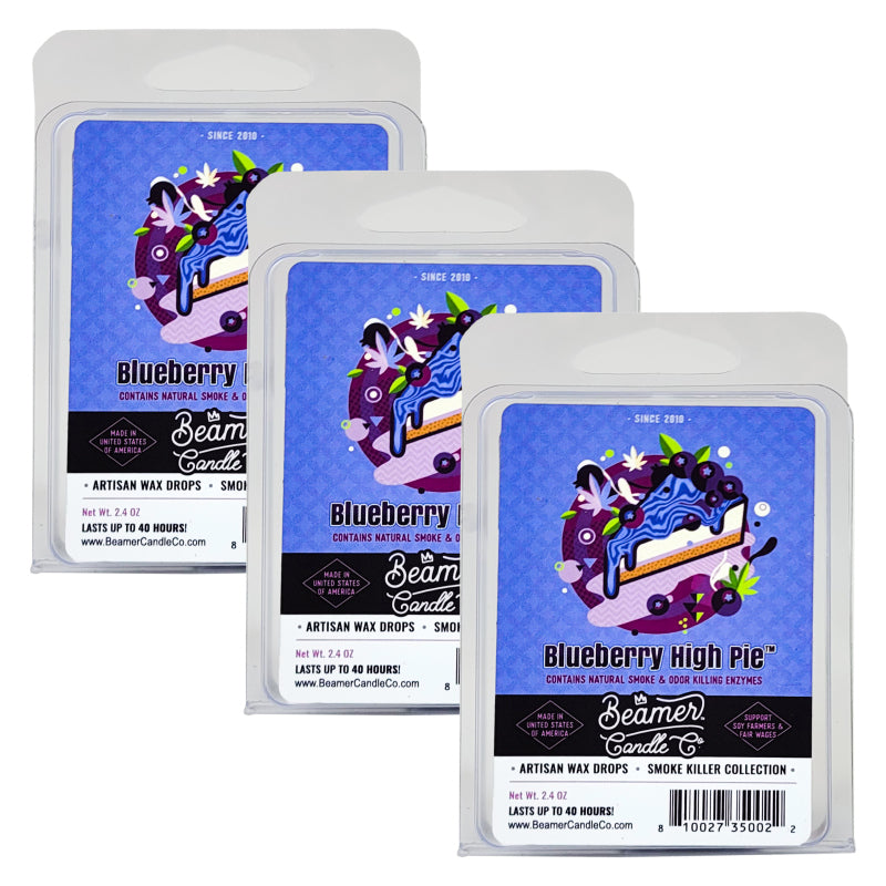 Blueberry High Pie Scent, Wax Drop Melts Odor & Smoke Killer, by Beamer Candle Co
