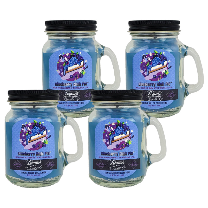 MINI 3" Blueberry High Pie Jar Candle, 4oz Odor & Smoke Killer, by Beamer Candle Co