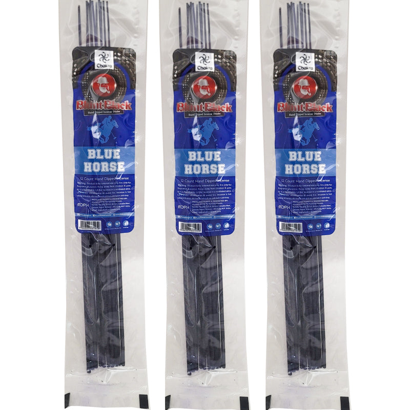 Blue Horse Scent 10.5" Blunt Black Incense, 12-Stick Pack