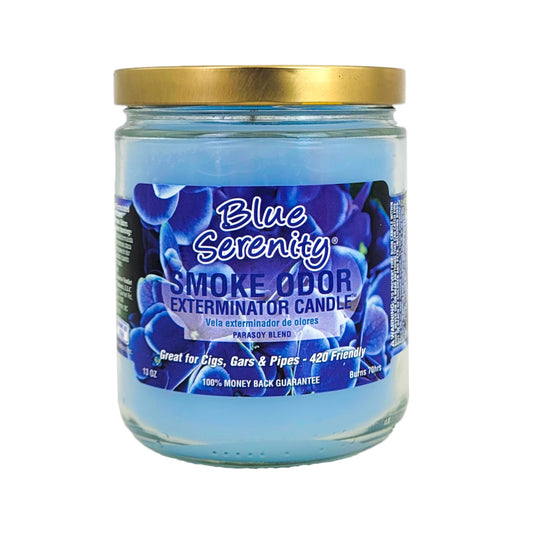 Blue Serenity 4" Odor Exterminator Glass Jar Candle 13oz
