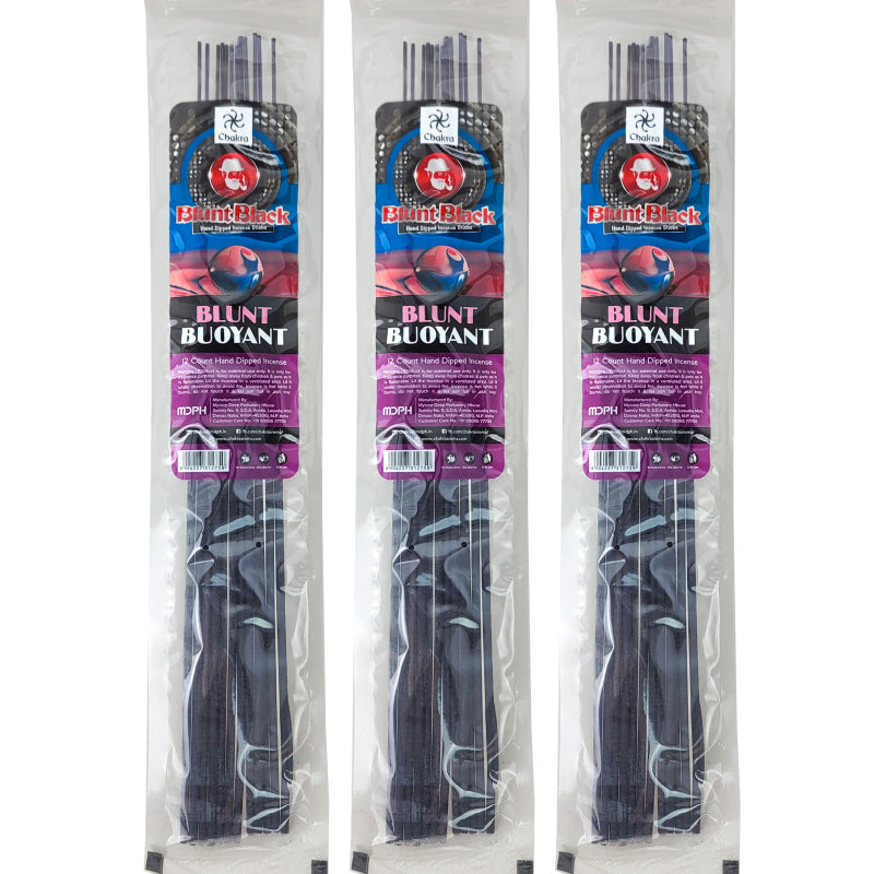 Blunt Buoyant Scent 10.5" Blunt Black Incense, 12-Stick Pack