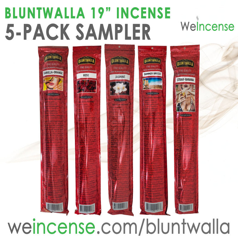 5-PACK SAMPLER #1, 19" Jumbo Bluntwalla Incense