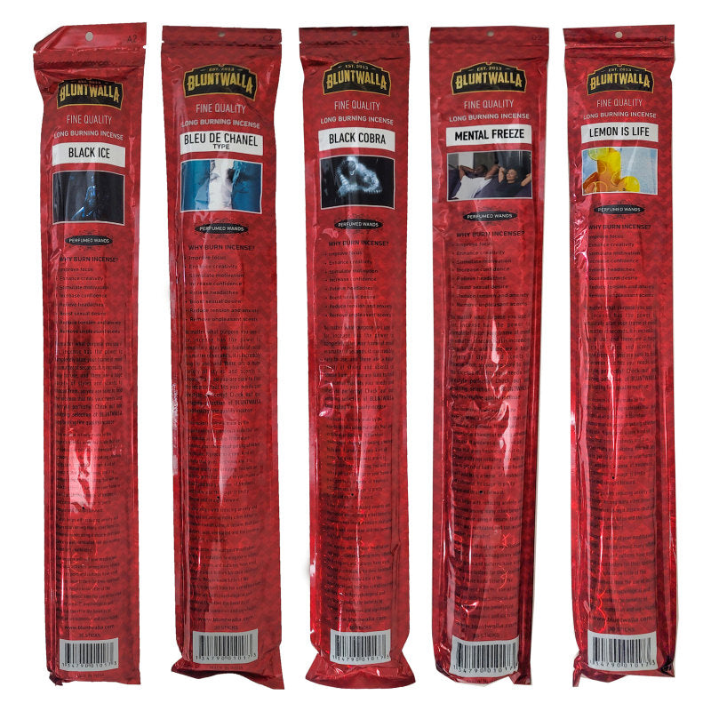 5-PACK SAMPLER #2, 19" Jumbo Bluntwalla Incense