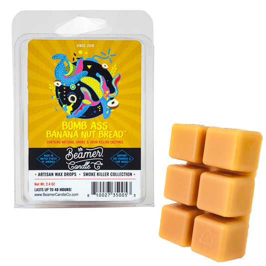 Bomb A$$ Banana Nut Bread Scent, Wax Drop Melts Odor & Smoke Killer, by Beamer Candle Co