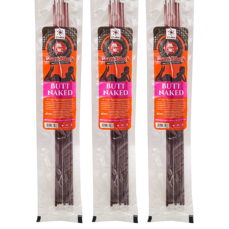 Butt Naked Scent 10.5" Blunt Black Incense, 12-Stick Pack