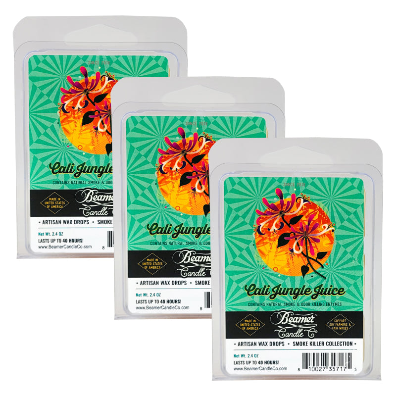 Cali Jungle Juice Scent, Wax Drop Melts Odor & Smoke Killer, by Beamer Candle Co