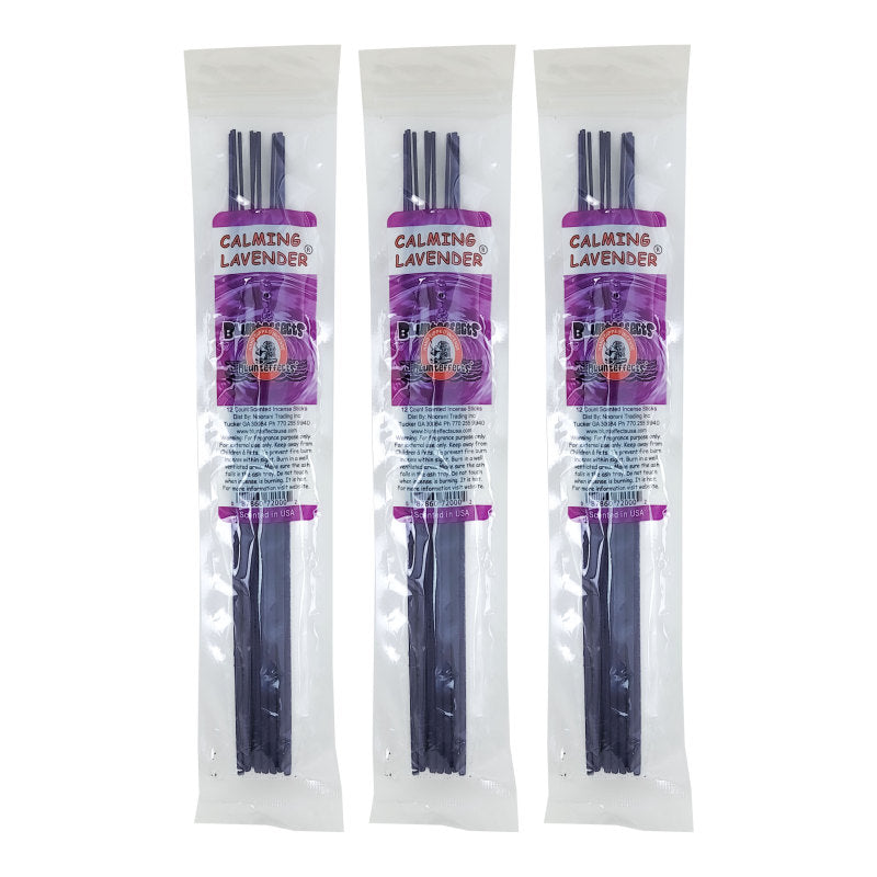 10.5" BluntEffects Incense Fragrance Wands, 12-Pack Calming Lavender Scent
