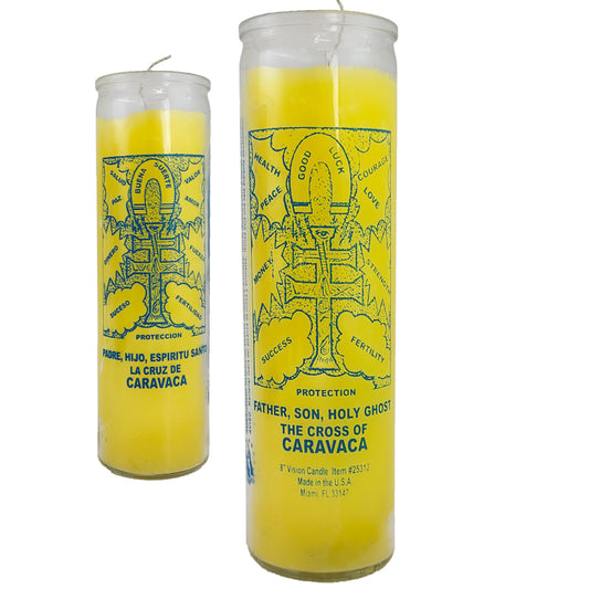 7 Day Candle, The Cross of Caravaca (Yellow)