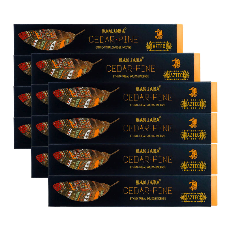Cedar Pine 9" Ethno-Tribal Smudge Incense 15g Pack, by Banjara