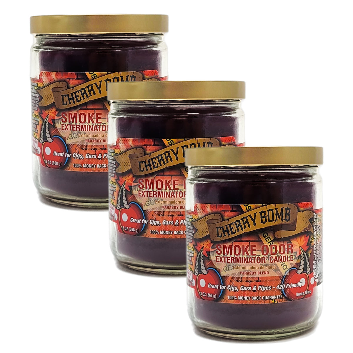 Cherry Bomb 4" Odor Exterminator Glass Jar Candle 13oz