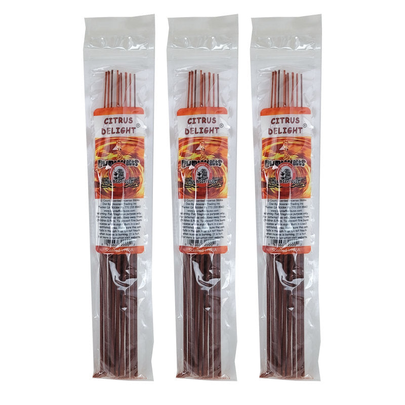 10.5" BluntEffects Incense Fragrance Wands, 12-Pack Citrus Delight Scent