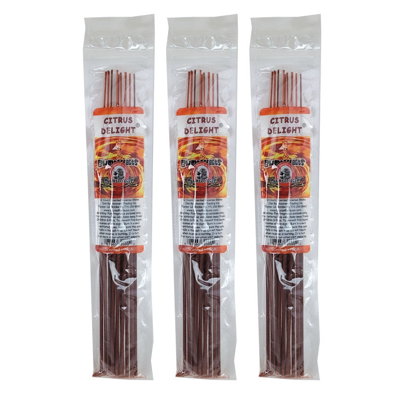 10.5" BluntEffects Incense Fragrance Wands, 12-Pack Citrus Delight Scent