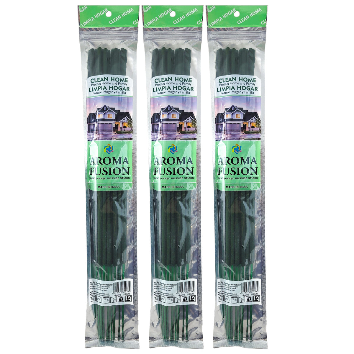 Clean Home Scent Aroma Fusion 19" Jumbo Incense, 10-Stick Pack
