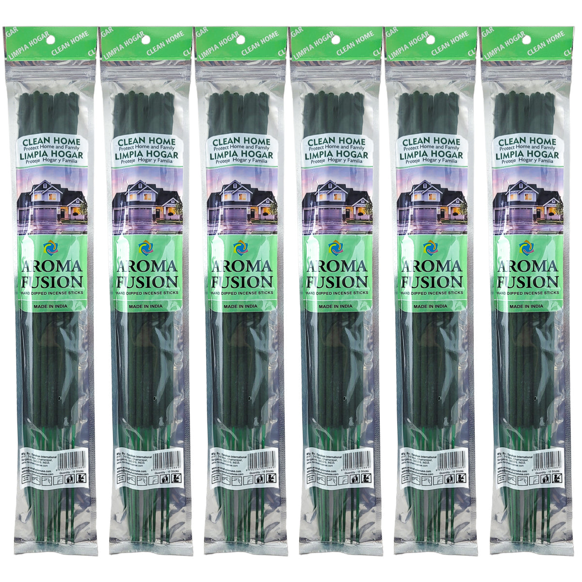 Clean Home Scent Aroma Fusion 19" Jumbo Incense, 10-Stick Pack