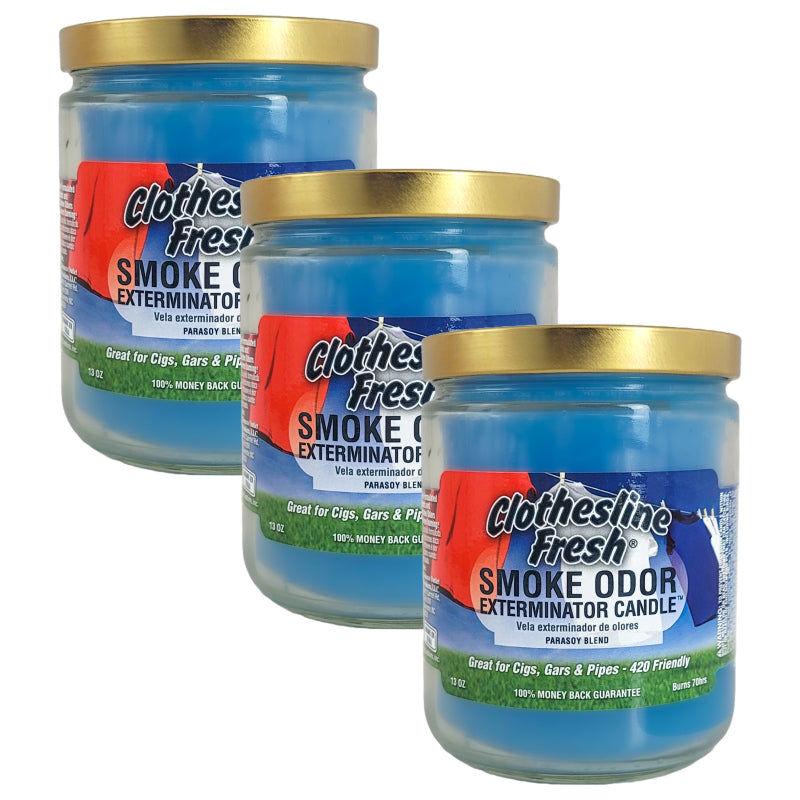 Clothesline Fresh 4" Odor Exterminator Glass Jar Candle 13oz