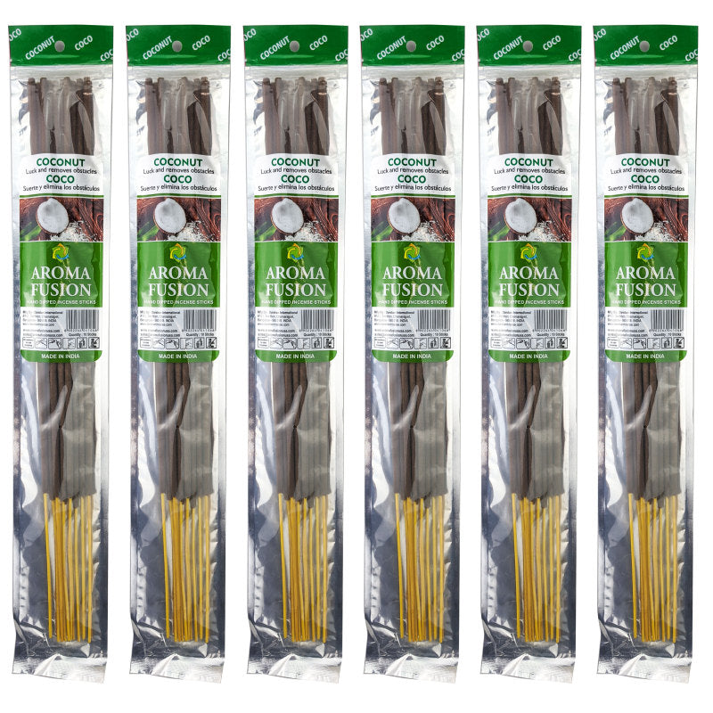Coconut Scent Aroma Fusion 19" Jumbo Incense, 10-Stick Pack