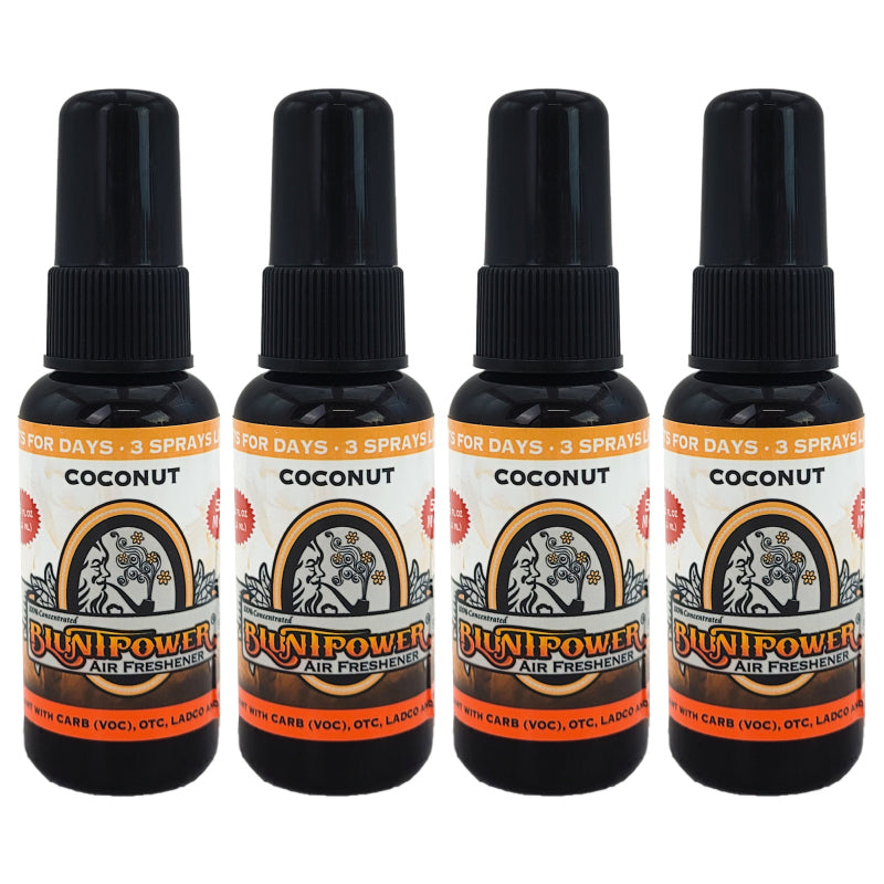 4-Pack: Blunt Power Spray 1.5 OZ Coconut Scent