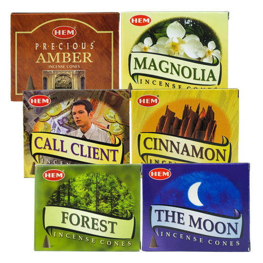 HEM Incense Cones 6-Pack SAMPLER #2, 10-Cone Packs