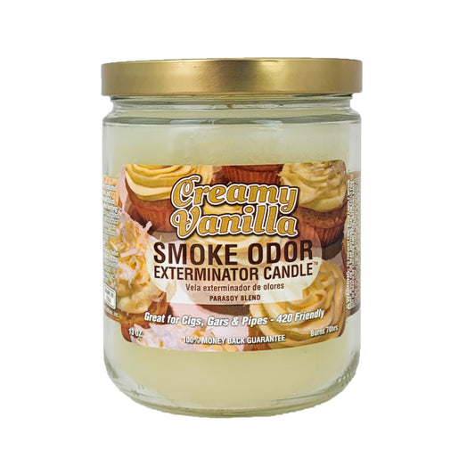 Creamy Vanilla 4" Odor Exterminator Glass Jar Candle 13oz